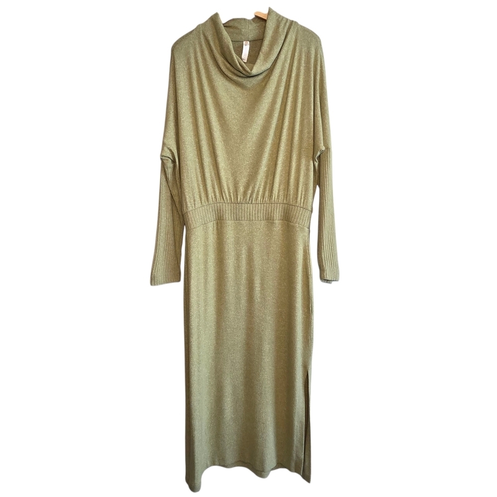 Anthropologie Daily Practice Arabella Moss Drapey Midi Sweater Dress Sz L Lounge